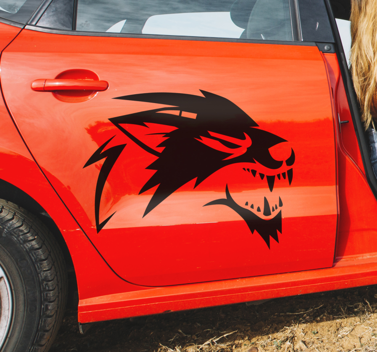 Brüllender wolf auto vinyl aufkleber - TenStickers