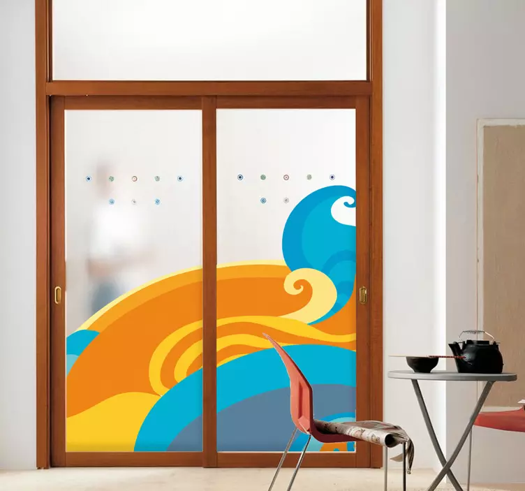 Bunte Wellen Aufkleber - TenStickers