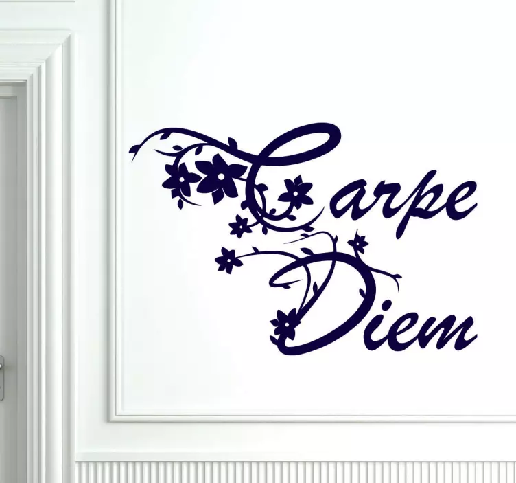 Carpe Diem Blumen Wandtattoo - TenStickers