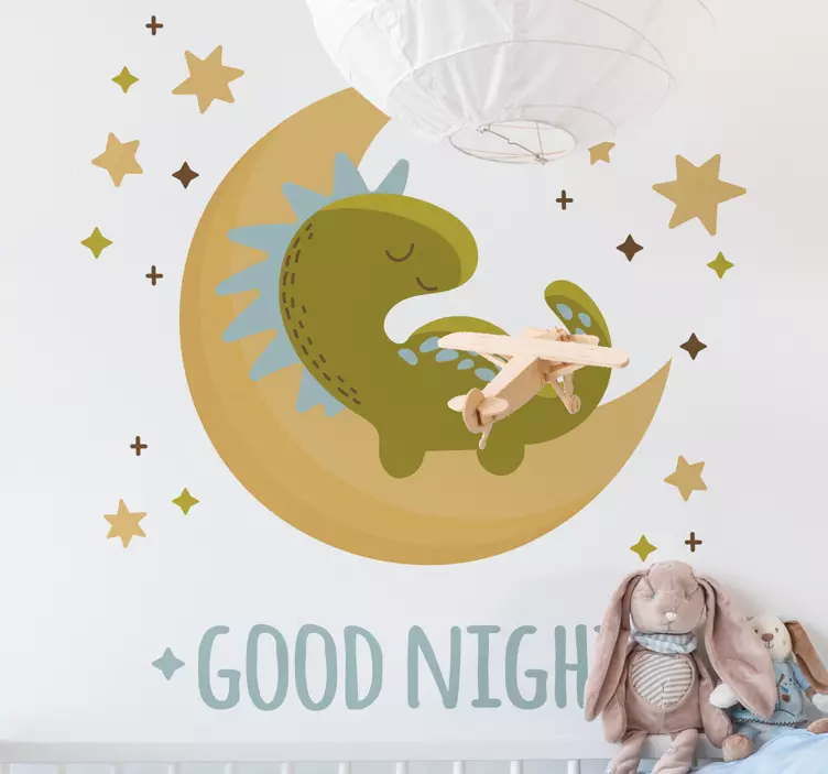 Wandsticker Dinosaurier Gute nacht mit dinosaurier - TenStickers