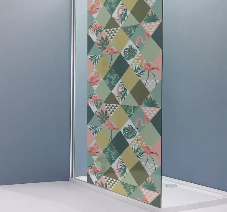 Klebefolie Dusche Tropischer Dschungel - TenStickers