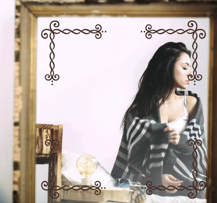 Spiegel Aufkleber elegante geometrische Ecken - TenStickers