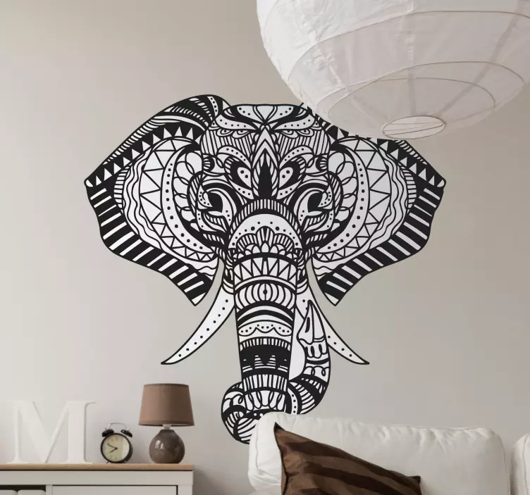 Ethnischer Elefant Wildtier Wandaufkleber - TenStickers