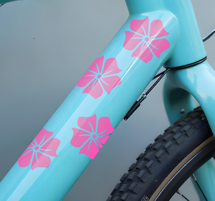 Fahrrad Aufkleber hawaiianisches blumenpaket - TenStickers