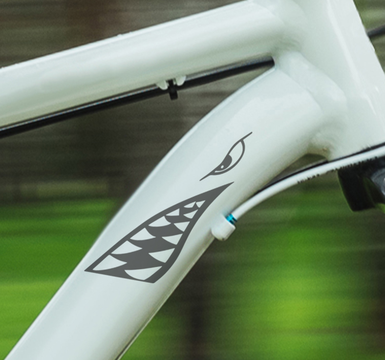 Fahrradaufkleber Haifischgesicht für fahrrad - TenStickers
