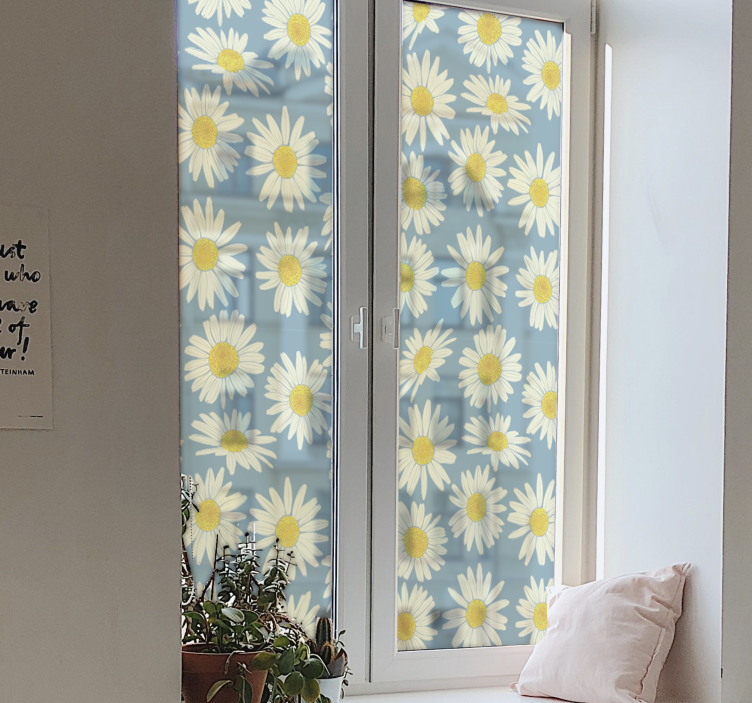Fenster Aufkleber Weiße und gelbe gänseblümchen - TenStickers