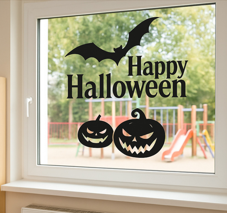 Fensteraufkleber gruselige halloween-kürbisse - TenStickers