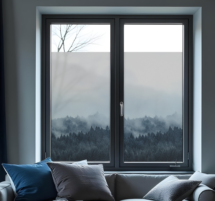 Fensteraufkleber nebliger wald - TenStickers
