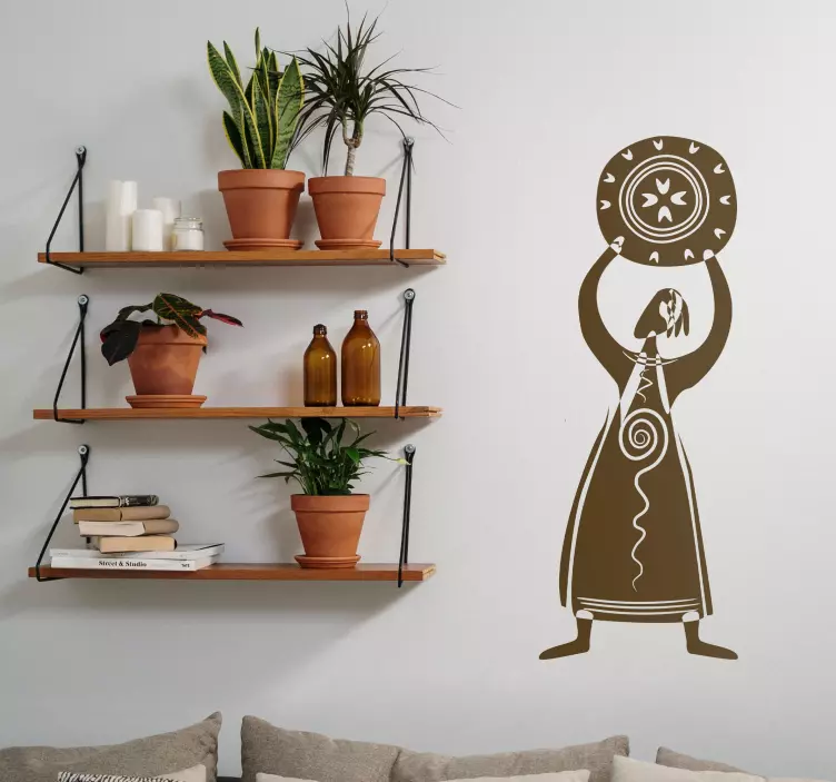 Figur Wandtattoo mit Schild - TenStickers