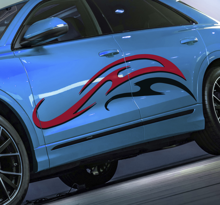 Flammen in schwarz und rot Autoaufkleber - TenStickers