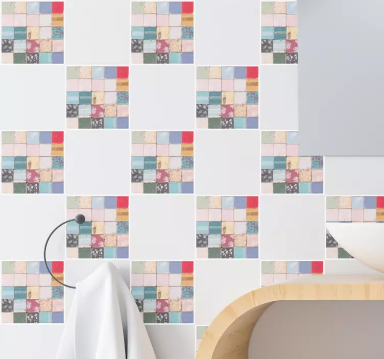 Fliesenaufkleber bunte mosaikquadrate - TenStickers