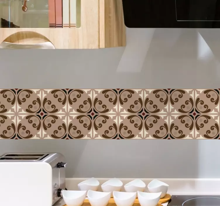 Fliesenaufkleber elegantes beiges muster - TenStickers