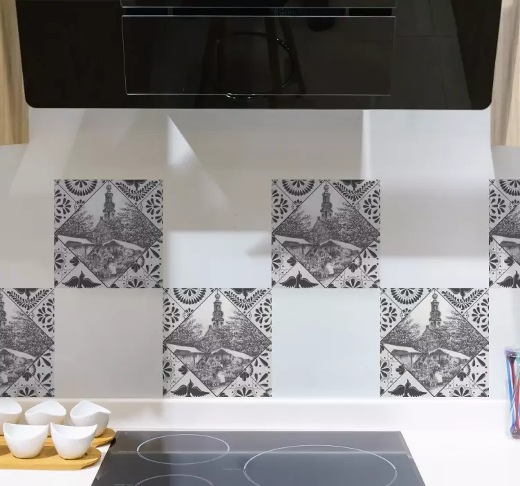 Fliesenaufkleber im vintage dekorativen muster - TenStickers