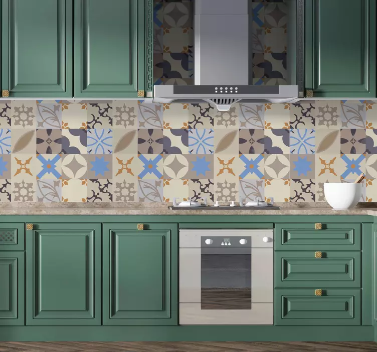 Fliesenaufkleber Hydraulische Fliese - TenStickers