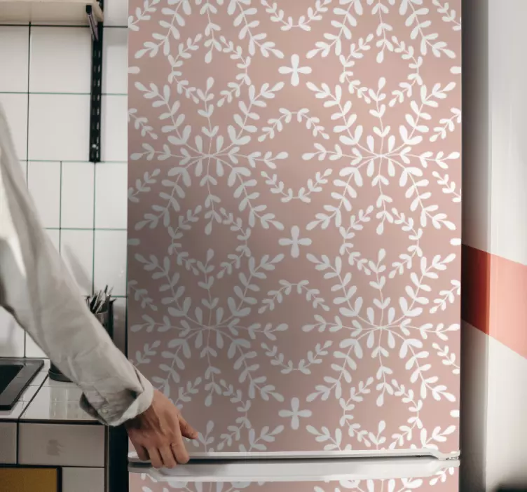 Folie Kühlschrank cover mit blumenmotiv - TenStickers