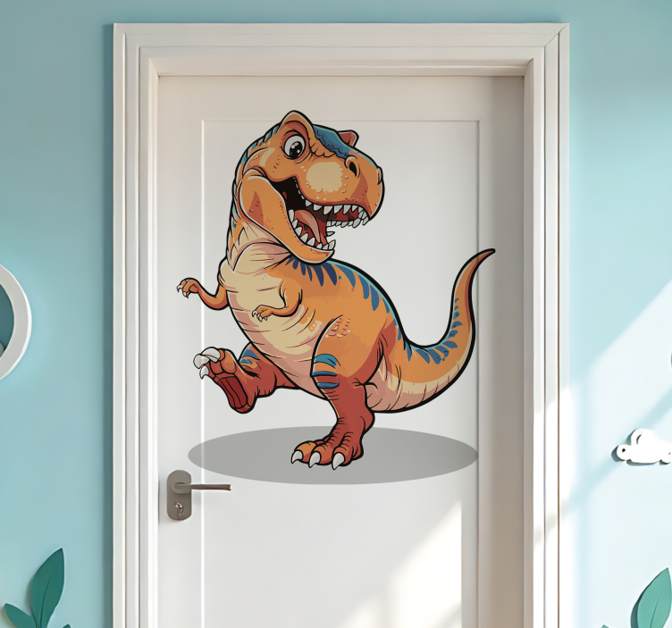 Folie tür dinosaurier für das kinderzimmer - TenStickers