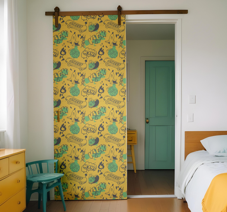 Folie Tür urbanes muster - TenStickers