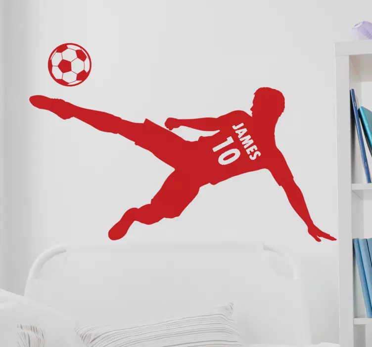 Wandtattoo Jugendzimmer personalisierbarer Fußballspieler - TenStickers