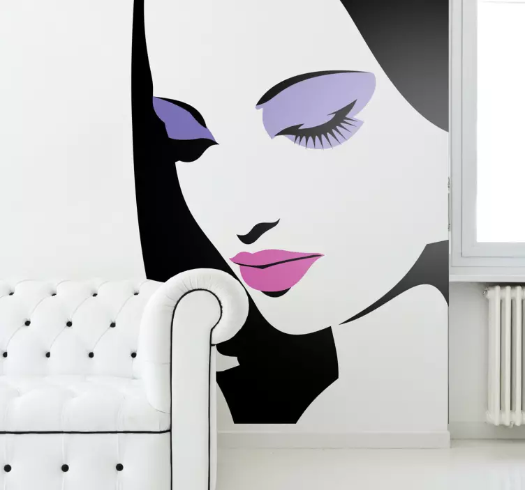 Geschminkte Frau Aufkleber - TenStickers