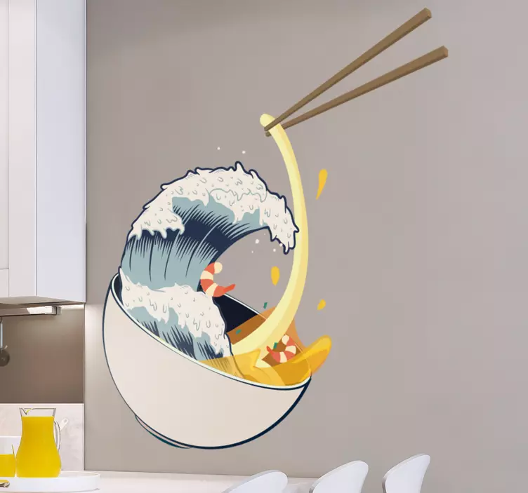Großer welle ramen-küchenaufkleber - TenStickers