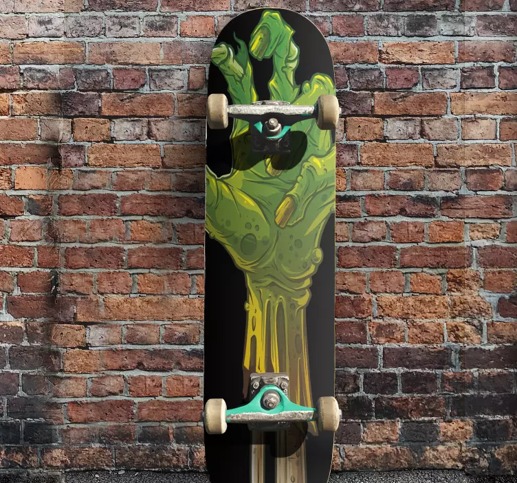 Skateboard grünes monster aufkleber - TenStickers