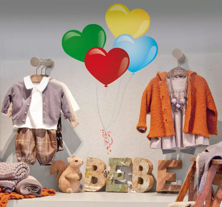 Herz Luftballon Aufkleber - TenStickers