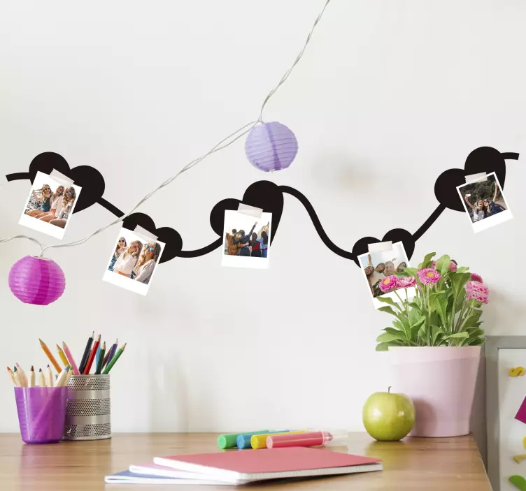 Herzgirlande für Fotos wandaufkleber - TenStickers