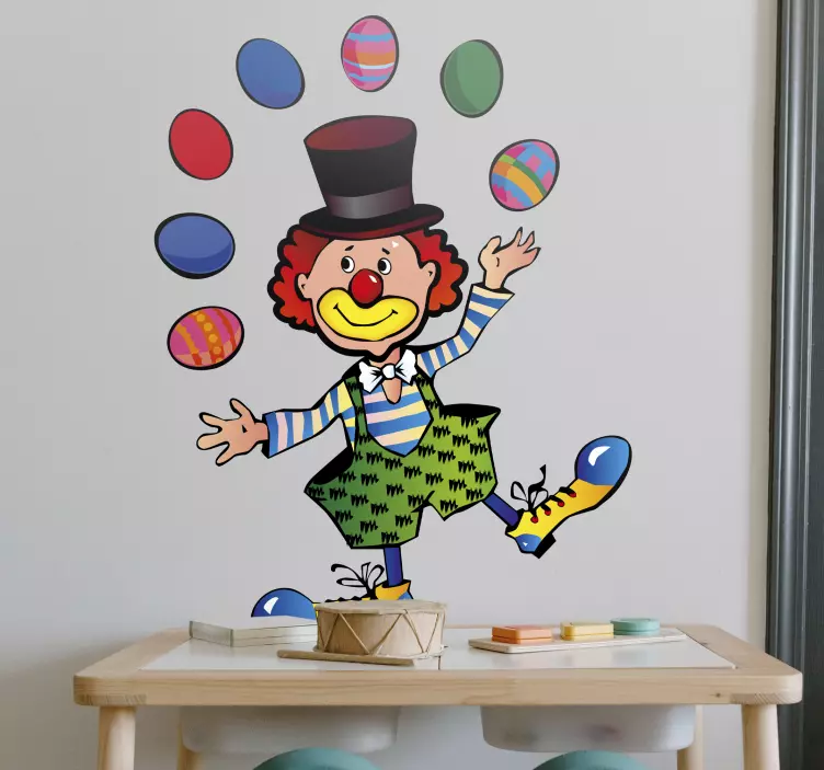 Jonglierender Clown Aufkleber - TenStickers