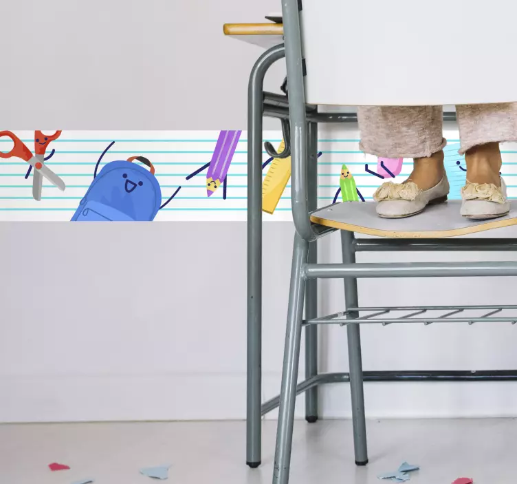 Kinder Aufkleber Schule Bordüre - TenStickers