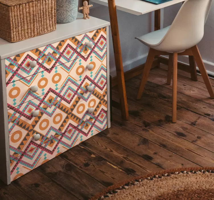 Klebefolie Möbel Mehrfarbiges rautenmuster - TenStickers