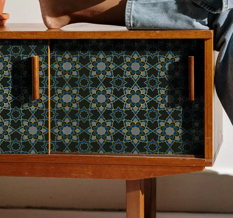 Klebefolie Möbel Stern, blumenmandalamuster - TenStickers