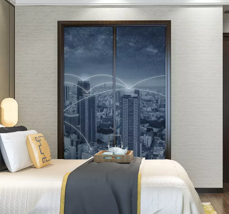 Klebefolie Möbel Wolkenkratzerlandschaft - TenStickers