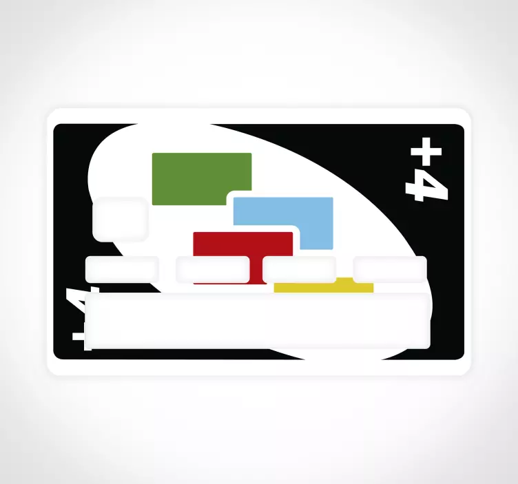 Kreditkarten Aufkleber Uno +4 Karte - TenStickers