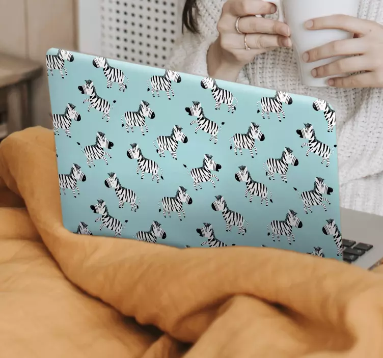 Laptop Aufkleber bezug mit zebramuster - TenStickers