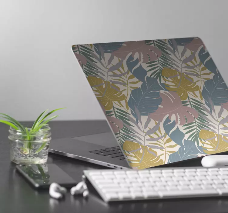 Laptop Aufkleber botanische blattmuster - TenStickers