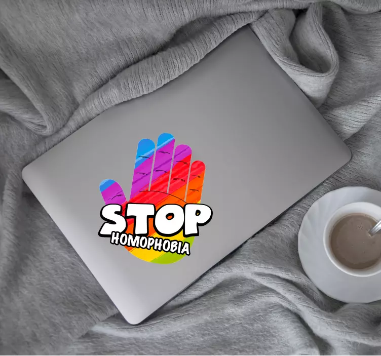 Laptop Aufkleber stoppt homophobie - TenStickers