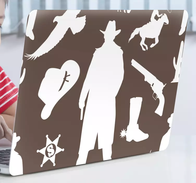 Laptop Aufkleber cowboy-silhouette-szene - TenStickers