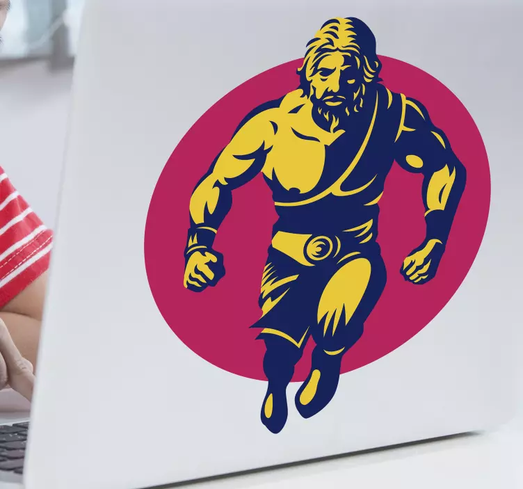 Laptop Aufkleber heroische figur läuft - TenStickers