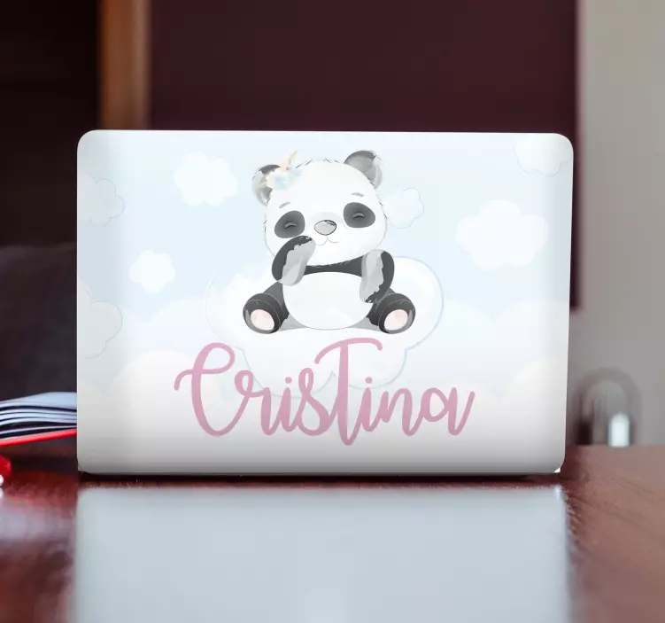Laptop Aufkleber verspielter panda-charakter - TenStickers