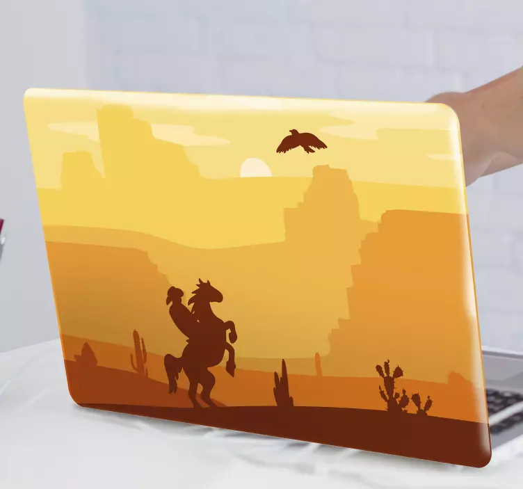 Laptop Aufkleber wild-west-szene - TenStickers