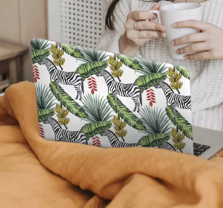 Laptop Aufkleber zebrablattmuster - TenStickers