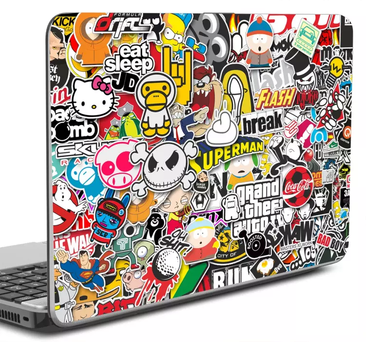 Laptop Sticker Stickerbombe - TenStickers