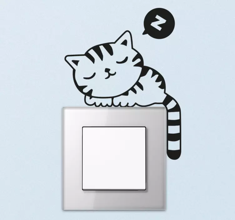 Lichtschalteraufkleber schlafende Katze - TenStickers