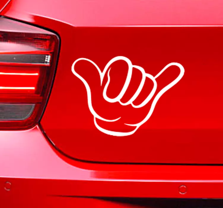 Lustiges Hand Symbol Umriss Autoaufkleber - TenStickers