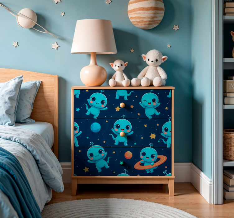 Möbelfolie blaue astronomische kreaturen - TenStickers