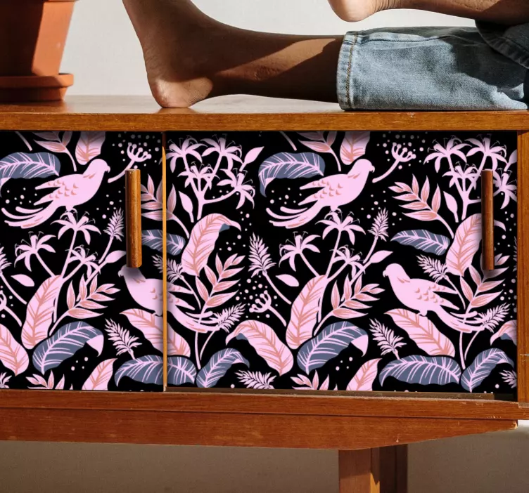 Möbelfolie blumenvogelemblem - TenStickers