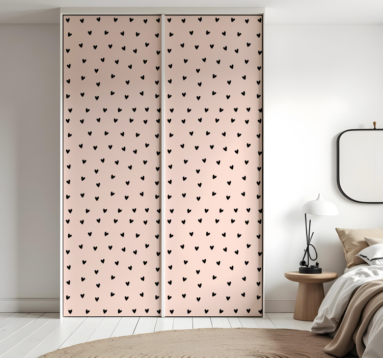Möbelfolie schwarzes herzmuster - TenStickers