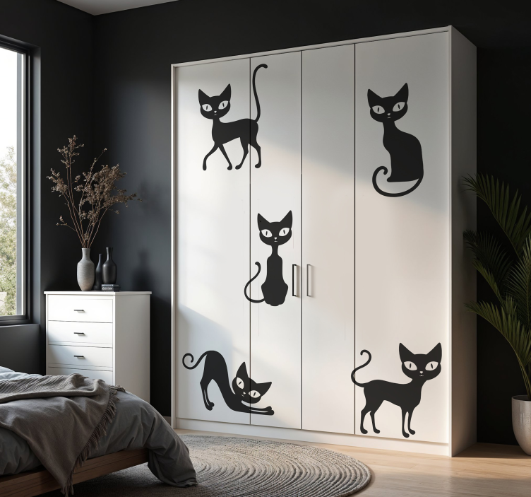 Möbelfolie stylische katzen - TenStickers