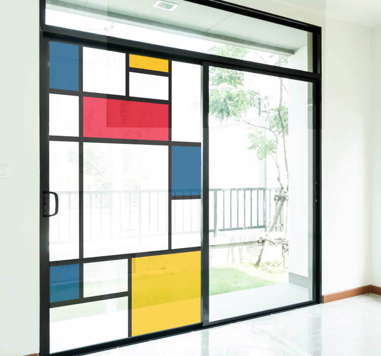 Mondrian art Wandtattoo Fenster - TenStickers
