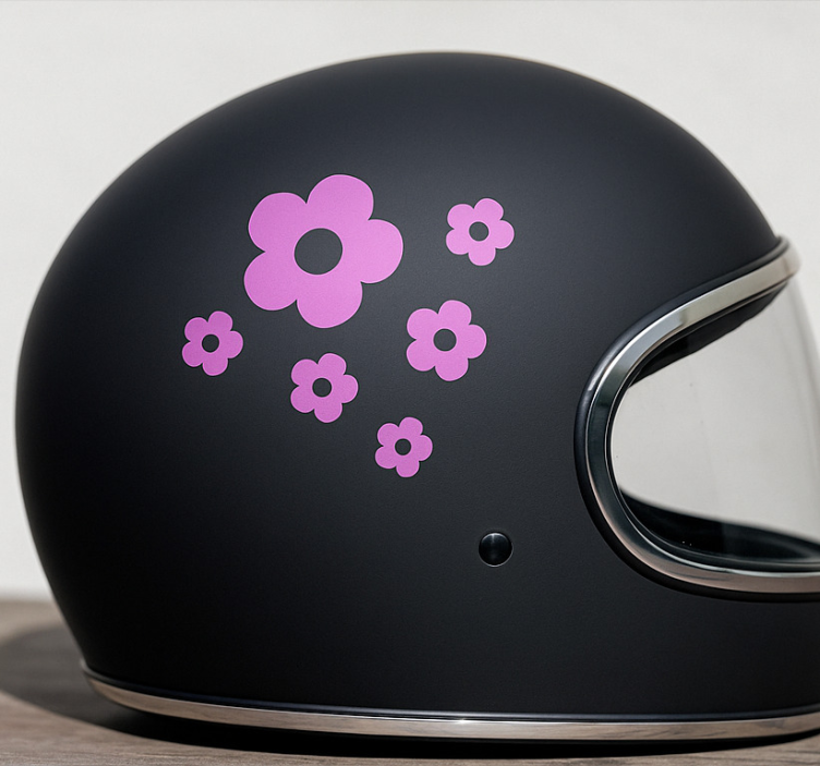 Motorrad Folie einfaches blumendesign mit namen - TenStickers